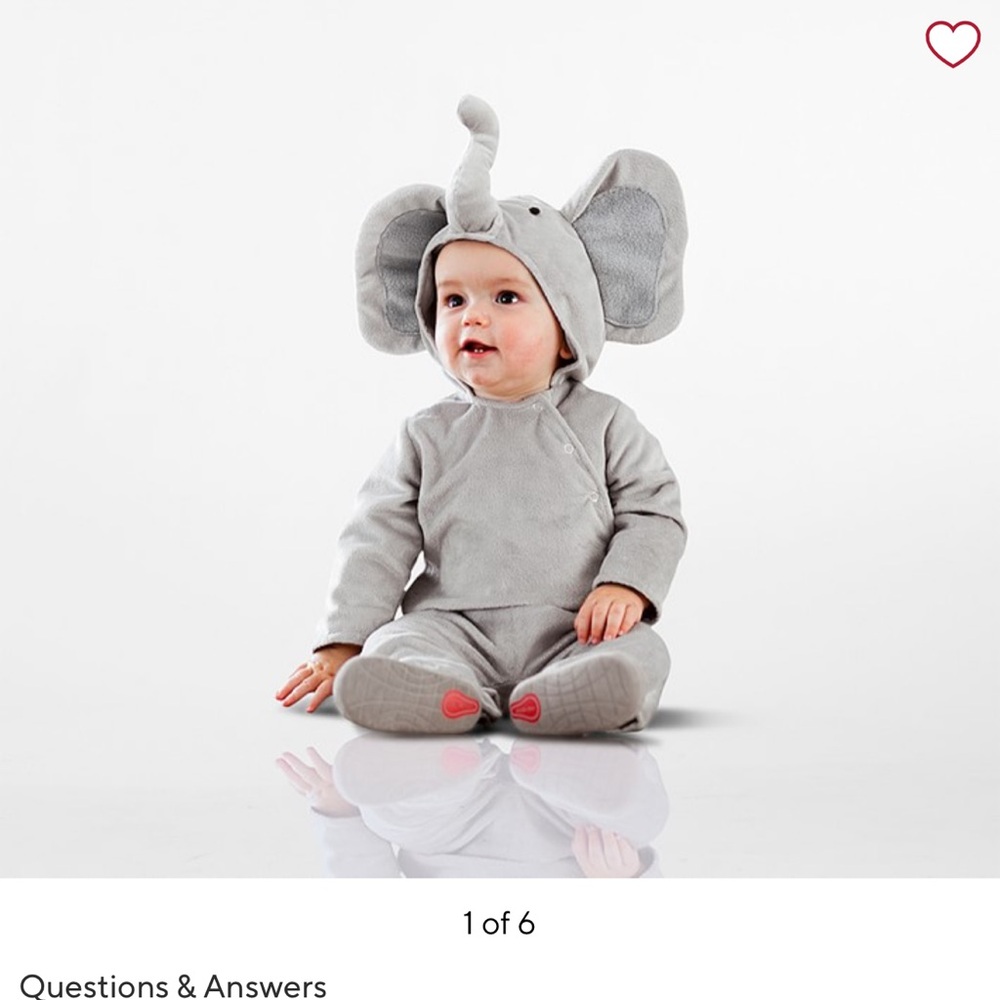 Pottery barn baby elephant costume